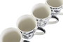 DKD Home Decor Set de 4 Tazas de Porcelana Negro 360ml
