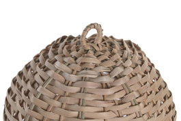 DKD Home Decor Decoración Colgante Globo en Ratán y Metal Natural