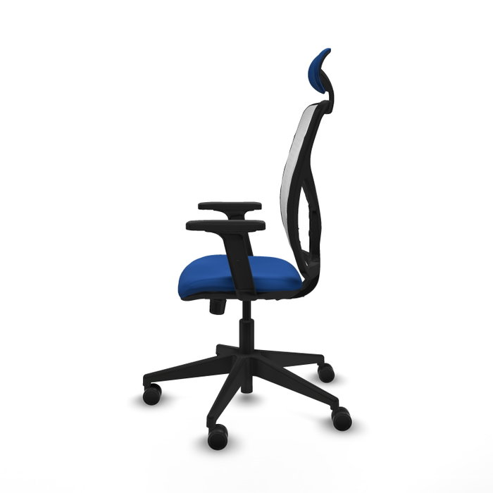 PIQUERAS Y CRESPO Silla de oficina Motilla con mecanismo Sincro, Azul y Blanco