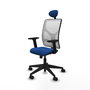PIQUERAS Y CRESPO Silla de oficina Motilla con mecanismo Sincro, Azul y Blanco