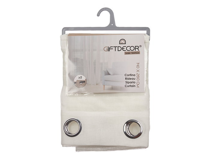 Giftdecor Cortina Rayas Plegadas Natural Blanco 140x260 cm (Set de 6)