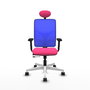 PIQUERAS Y CRESPO Silla de oficina Motilla con mecanismo Sincro/Traslack, Rosa y Azul