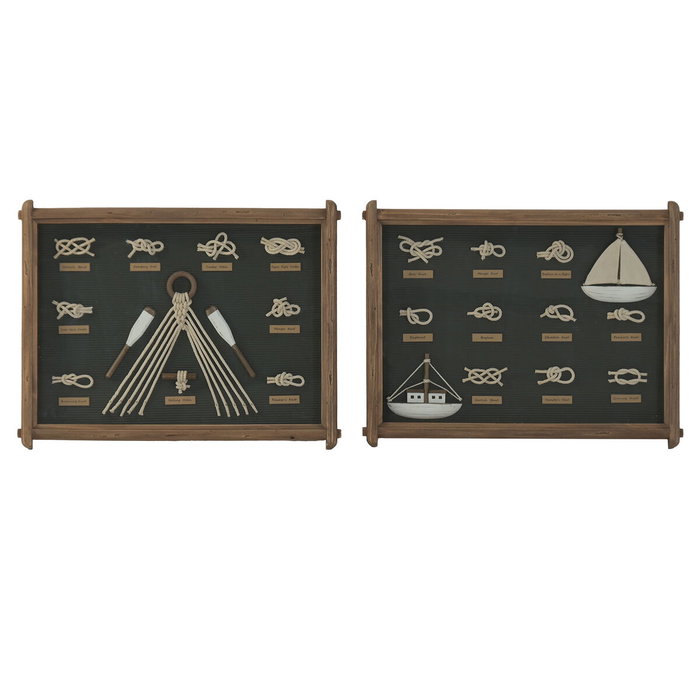DKD Home Decor Cuadro Pino y Cristal 59x4x45 Nudos Surtido de 2 unidades DKD Home Decor Cuadro Pino y Cristal 59x4x45 Nudos Surtido de 2 unidades