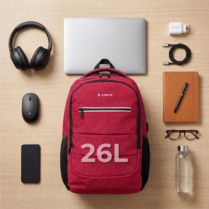 Subblim City Plus Backpack 16 26L Rojo Subblim City Plus Backpack 16 26L Rojo