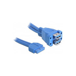 DeLOCK 82942 Cable USB 3.2 Gen 1 de 19 pines a 2x USB 3.0-A Hembra