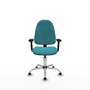 PIQUERAS Y CRESPO Silla de oficina Algarra color Turquesa con brazos 2D