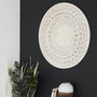 Home Deco Factory Mural Moldura Decoración Pared Madera Blanca Diámetro 60 cm Inspiración India