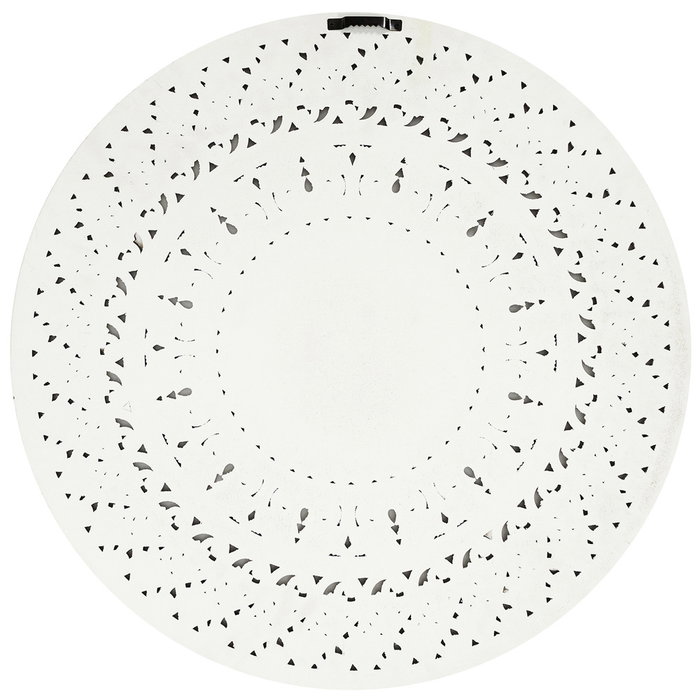 Home Deco Factory Mural Moldura Decoración Pared Madera Blanca Diámetro 60 cm Inspiración India