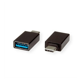 ROLINE Adaptador USB-C a USB-A USB 3.2 (5 Gbit/s) Negro, Conector Macho a Hembra, Plug and Play, Ref. 12.03.2997 / ST-BU
