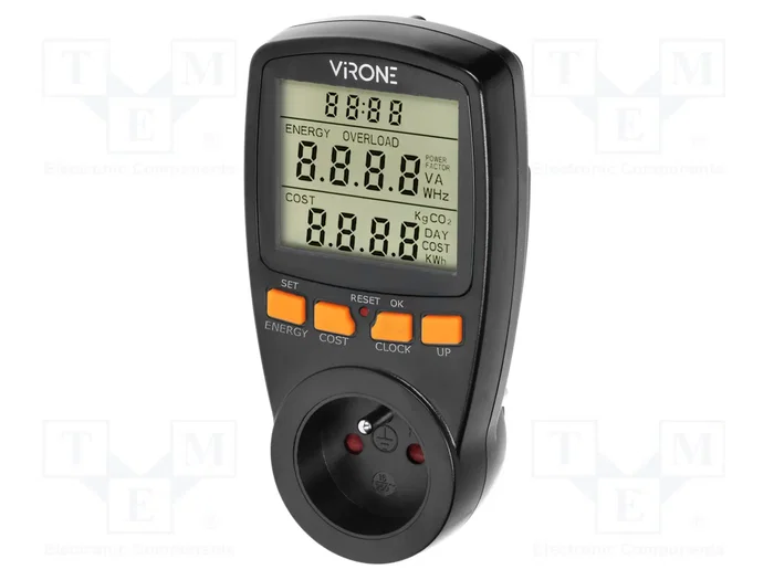 VIRONE Controlador de enchufe IP20 16A con pantalla LCD VIRONE Controlador de enchufe IP20 16A con pantalla LCD