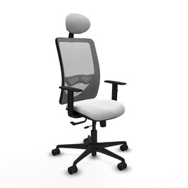 PIQUERAS Y CRESPO Silla de oficina Zulema con mecanismo Sincro/Traslack, Blanco y Gris
