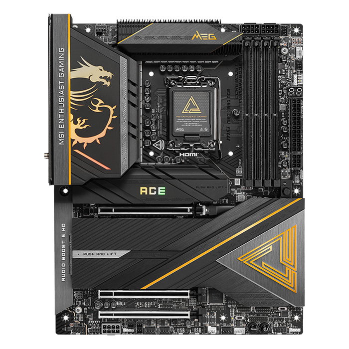 MSI MEG Z890 ACE Placa Base ATX Intel LGA 1851 Z890 DDR5 256GB Wi-Fi 7 10GbE Thunderbolt SATA III M.2