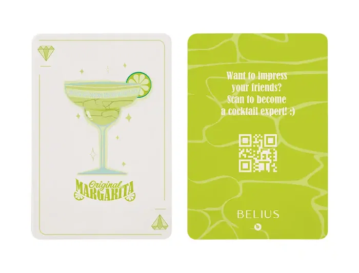 Belius Cocktails Margarita Bolígrafo y Wallet Aluminio Verde Lima Plateado con Relieve, Tinta Azul, Caja Incluida