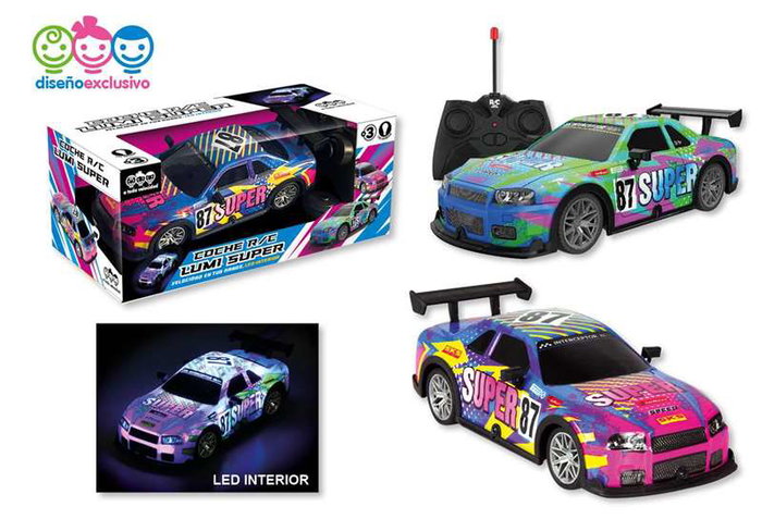 Coche radio control lumi súper escala 1:22, con luces led, 20x8x6cm - modelos surtidos