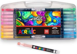 ARTIST BY ALEX BOG Estuche de 36 rotuladores acrílicos Real Brush colores surtidos