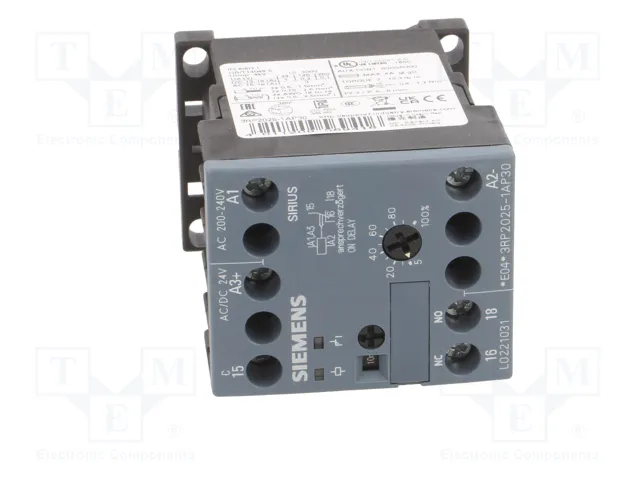 SIEMENS 3RP2025-1AP30 Relé de tiempo DPDT 24VDC