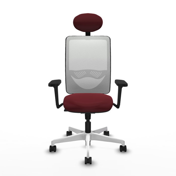PIQUERAS Y CRESPO Silla de oficina Zulema con mecanismo Sincro, Granate y Blanco PIQUERAS Y CRESPO Silla de oficina Zulema con mecanismo Sincro, Granate y Blanco