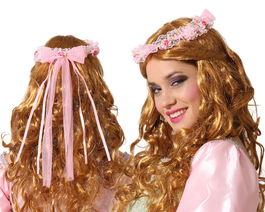Diadema Con Flores Grandes Rosas Para Mujer Accesorio Polyester