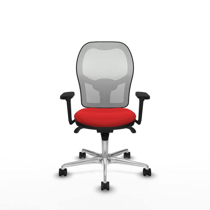 PIQUERAS Y CRESPO Silla de oficina Jorquera con mecanismo Sincro, Rojo y Blanco