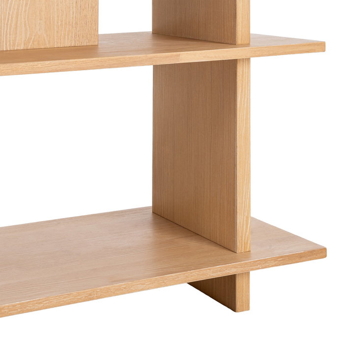 Estantería Natural Madera de Caucho 120 X 38 X 203 cm