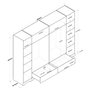 Hanah Home F4 - 498 Armario Blanco 243x181x47.6cm Aglomerado Melamina Calidad E1