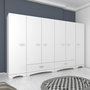 Hanah Home F4 - 498 Armario Blanco 243x181x47.6cm Aglomerado Melamina Calidad E1