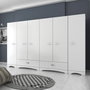 Hanah Home F4 - 498 Armario Blanco 243x181x47.6cm Aglomerado Melamina Calidad E1