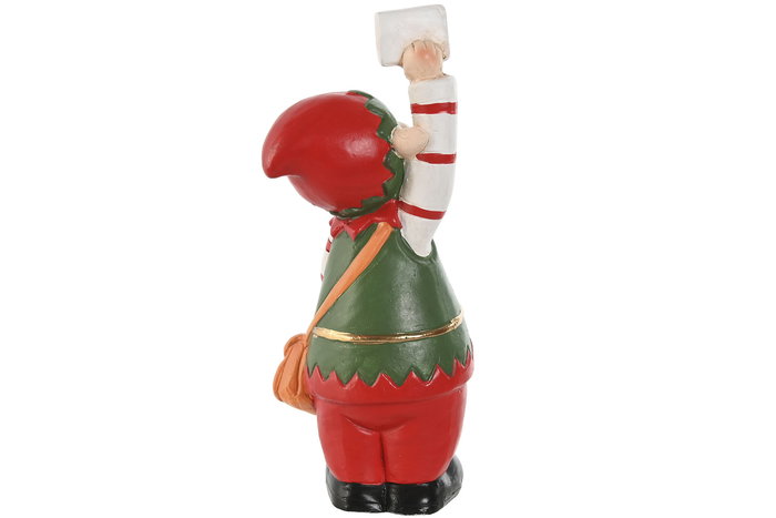 DKD Home Decor Figura Navidad Tradicional Elfo Ceramica Verde Rojo 10 x 25 x 10 cm (6 Unidades)