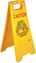 PROBBAX - FS-1001-YEL - Señal de suelo "CUIDADO" - 28 x 4 x 60 cm - Amarillo