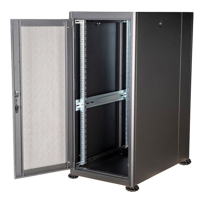 ROLINE Rack Servidor 19 Pulgadas 26U, 600x1000 mm, Negro Perforado, 600 kg Carga, Patas Ajustables, Modelo 26.21.0203