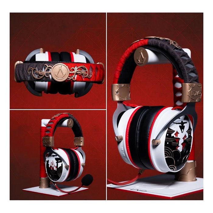 LEXIP Gamepad X UBISOFT Assassin's Creed Shadows PC - Mando Inalámbrico para PC, PS4, Nintendo Switch, Android, Bluetooth/RF/USB, 14 Botones, Vibración, Negro/Oro/Rojo/Blanco