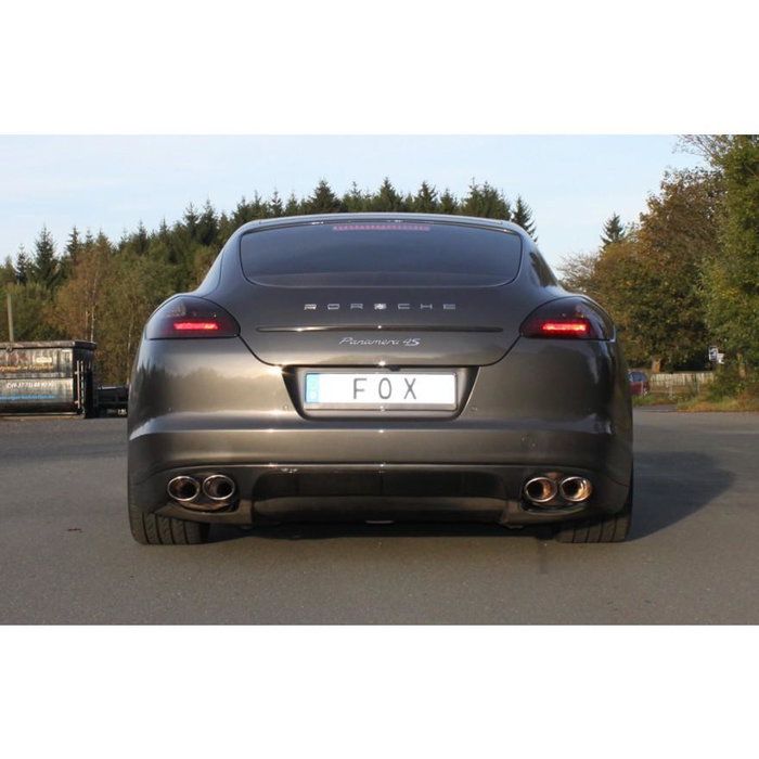 Fox Silencioso Trasero para Porsche Panamera 4.8 L Derecho-Izquierdo FXPO120004-748 - 2x115x85 mm T, Homologación ECE