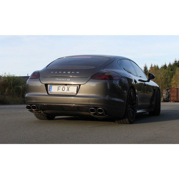 Fox Silencioso Trasero para Porsche Panamera 4.8 L Derecho-Izquierdo FXPO120004-748 - 2x115x85 mm T, Homologación ECE