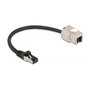 DeLOCK Cable RJ45 macho a Módulo Keystone RJ45 hembra Cat.6A 25 cm Negro