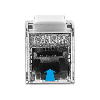 DeLOCK Cable RJ45 macho a Módulo Keystone RJ45 hembra Cat.6A 25 cm Negro