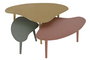 DKD Home Decor Set de 3 Mesas de Centro Abstracto de Hierro Multicolor