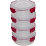 Joseph Joseph Nest Lock Juego de 4 Recipientes de Alimentos Redondos de 1L, Rojo