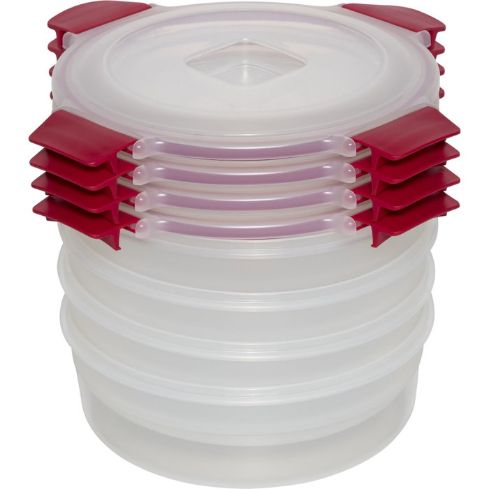 Joseph Joseph Nest Lock Juego de 4 Recipientes de Alimentos Redondos de 1L, Rojo
