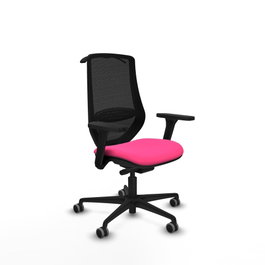 PIQUERAS Y CRESPO Silla de oficina Mardos con mecanismo Sincro/Traslack, Rosa y Negro