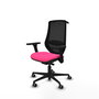 PIQUERAS Y CRESPO Silla de oficina Mardos con mecanismo Sincro/Traslack, Rosa y Negro