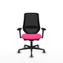 PIQUERAS Y CRESPO Silla de oficina Mardos con mecanismo Sincro/Traslack, Rosa y Negro
