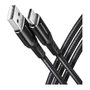Axagon BUCM-AM10AB Cable USB-C a USB-A, 1m, USB 2.0, 3A, trenzado - negro
