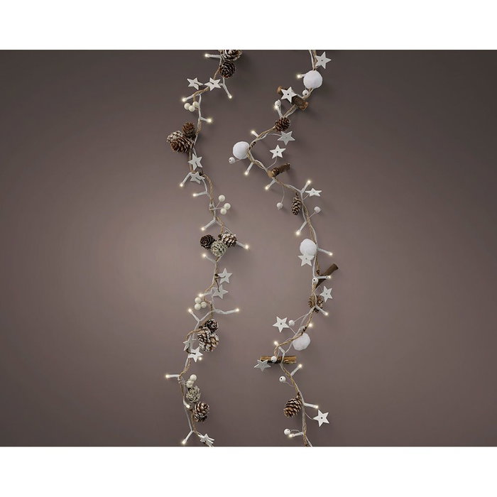 Lumineo Guirnalda Piñas y Estrellas 24 Leds Luz Cálida Interior 1,20 m