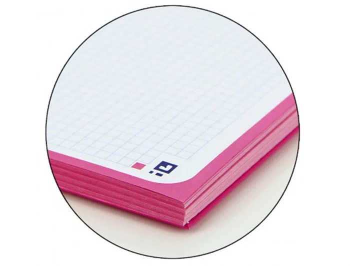 Oxford Recambio Din A4+ 80 Hojas 90 Gr Cuadro 5 mm 4 Taladros Color Fucsia