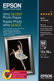 Epson Papel Ultra Glossy Photo Paper 13x18 300GR. (50hojas)