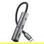 GoodConnections HUB-C002A Hub USB-C 3 Puertos, HDMI 4K, USB-C y USB 3.0, Power Delivery 94W, Aluminio Antracita