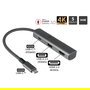 GoodConnections HUB-C002A Hub USB-C 3 Puertos, HDMI 4K, USB-C y USB 3.0, Power Delivery 94W, Aluminio Antracita