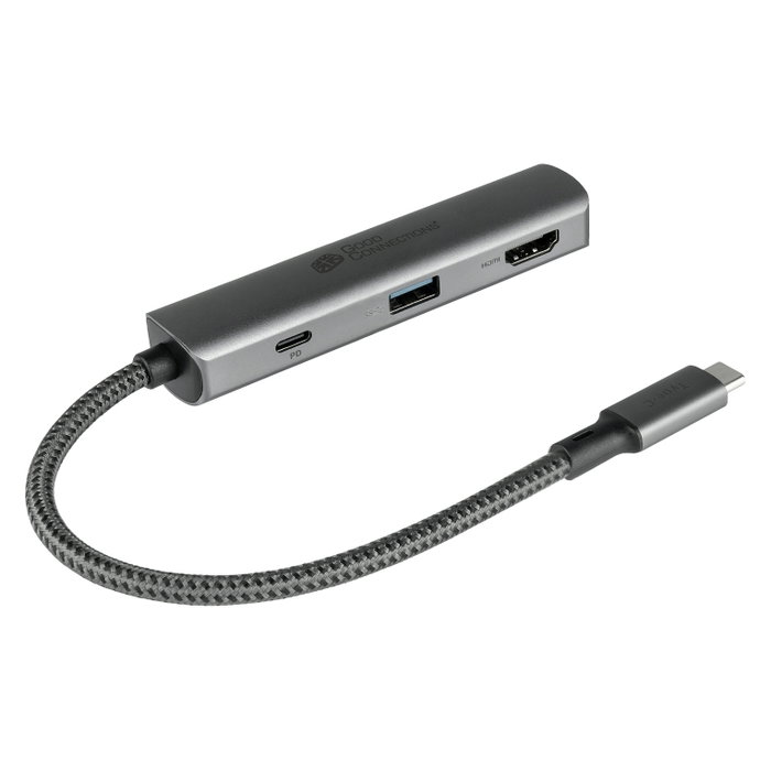 GoodConnections HUB-C002A USB-C HUB 3 puertos HDMI, USB 3.0 y USB-C, Antracita GoodConnections HUB-C002A USB-C HUB 3 puertos HDMI, USB 3.0 y USB-C, Antracita