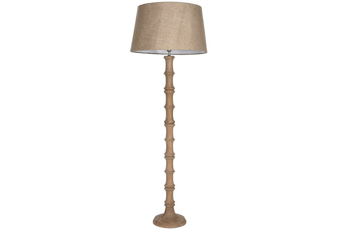 DKD Home Decor Lámpara de Pie de Madera y Yute Tallada 58x58x178 cm DKD Home Decor Lámpara de Pie de Madera y Yute Tallada 58x58x178 cm