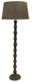 DKD Home Decor Lámpara de Pie de Madera y Yute Tallada 58x58x178 cm